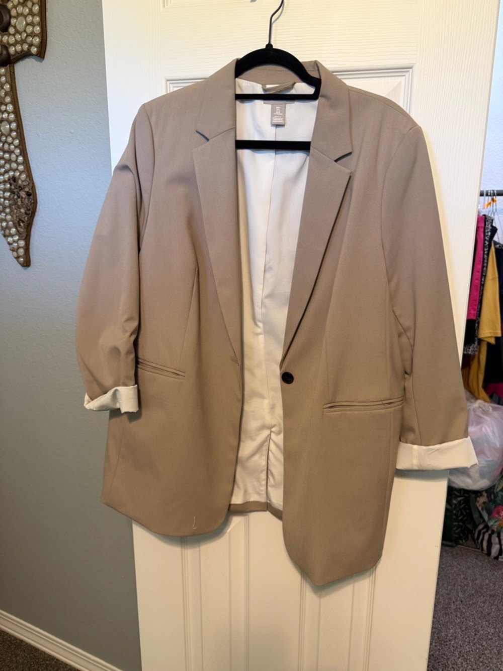 H&M Taupe Blazer with Cream Lining